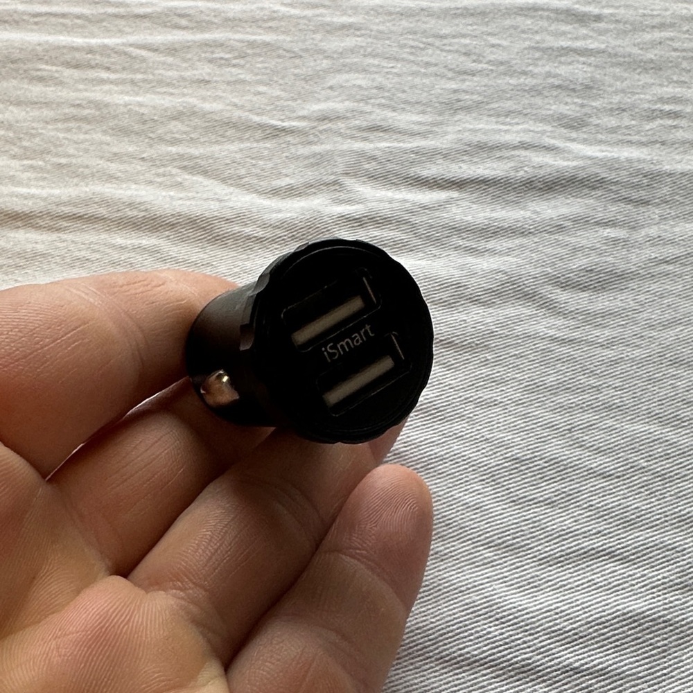 Black iSmart Dual USB Car Block Charger